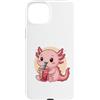 Cute Kawaii Axolotl Drinks Boba Bubble T Custodia per iPhone 15 Plus Carino Axolotl Kawaii Anime Bere Bubble Tea Ragazza Bambini