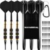 WAYARRIVAL Set di freccette con punta morbida da 18 g, 3 freccette in ottone con albero e alette integrate, 30 punte in plastica e custodia per freccette, freccette di sicurezza per adulti/bambini