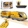 Beginreally Giocattoli Treni Elettrici con Binari in Legno, Treno Telecomandato e Motorizzato con 4 Effetti Sonori e di Luce per Bambini 3 4 5+ Anni Ragazzi e Ragazze, Compatibile con Thomas, Brio, Chuggington