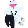 MAIHAO Vestiti per Bambole Reborn - Set di Vestiti per Bambole da 48-60 cm, Carini Panda Motivi Abito in Cotone Morbido, Abbigliamento Accessori Neonato per Ragazze e Ragazzi 4 pezzi