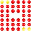Tabanzhe 42 palline da gioco in marmo in plastica per ippopotami affamati, corsa in marmo, 38 palline rosse e 4 palline gialle