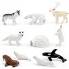 Gukasxi 10 statuette di animali polari con igloo per bambini, realistiche figure di animali artici, giocattolo da volpe artica, regalo per compleanno, baby shower, Natale, decorazione per feste