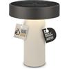 BRILONER - Poga lampada da tavolo senza fili, pannello solare, touch dimmer, ip44, cavo usb-c, lampada solare da tavolo ricaricabile, German Design Award 2026, 16x20 cm, bianco sporco antracite