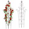 Relaxdays griglia per rampicanti, Set 2 pz, HxL: 100x40 cm, Vintage, Metallo, tutore Piante, Giardino, Vaso, Marrone