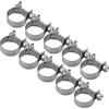 FILFEEL Fascette per tubo flessibile, 10 pezzi, in acciaio inox 304, con clip per tubo di carburante, super resistente, a T, 6 mm - 20 mm, tutte le misure (16-18 mm)