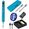 PORFOYO Set Saldatore a Batteria Set Saldatore Con Lcd E 3 Punte di Saldatura, Saldatore Batteria Usb, Temperatura Regolabile 200℃-450℃, Ricaricabile Usb Saldatore Senza Fili Per Riparazione Della Saldatura