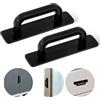Aeaocvo 2 maniglie per porta del balcone, 100 mm, autoadesive, per finestre, colore nero, senza foratura, maniglia per porta del balcone, per mobili da cucina, guardaroba