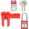 Mtlavishness Kit Blocco Tagout Bloccos Lucchetto di Sicurezza Rosso Kit Blocce Sicurezza Regolabile con Etichetta Avviso Chiavi E Blocc Valvola Sfera per Industriale Chimico Elettrico