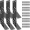 LiYiJiKeJi 6 connettori per cerniere per porte, resistenti, colore nero, cerniere pieghevoli per cancelli da giardino, porte in legno, mobili e cassette degli attrezzi (15,91 x 2,5 cm)