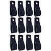 Brute Strength - Maniglie in pelle per mobili - Camoscio - Nero - 12 pezzi - 16,5 x 2,5 cm - Maniglia per mobili, maniglia per porte per cucina, bagno, armadi, comò, legno