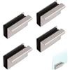 Tarqite 4 maniglie per porta in vetro, maniglia in vetro per porta in vetro, maniglia per porta in vetro, senza bisogno di forare, clip argentati per porte in vetro da 4-6 mm di
