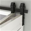 TSMST Porta scorrevole bi-piega, 92 cm, per 2 porte, stile classico, liscia e silenziosa