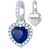 CHAWIN Ciondolo a forma di cuore, in argento Sterling 925, con zirconia cubica scintillante, compatibile con braccialetti Pandora, collane, regali di compleanno per donne, mogli, madri, sorelle, Zirconia