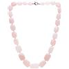 Treasure Bay Collana in Pietra di Quarzo Rosa affermazione per Donne | Collana in Pietra di Quarzo Rosa affermazione Fatta a Mano per Donne 50cm