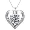 BSTGEKELY Collana in moissanite da donna, in argento Sterling 925, collana con ciondolo a forma di cuore, ipoallergenica, gioiello per anniversario, regalo di compleanno per donne, mogli, fidanzate, 2CT