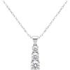 Vincent Paul COLLANA DONNA TRILOGY ARGENTO 925 RODIATO TRE ZIRCONI BIANCHI COLORE DIAMANTE