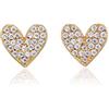 Diamond Treats Orecchini a Cuore in Argento 925, Orecchini Cuore per Donna e Ragazza, Eleganti Orecchini Donna Oro con Pietre Zirconi, Orecchini Oro Donna con Confezione Regalo