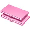 PATIKIL Porta Biglietti Visita 2 Pezzi Lega Alluminio Custodia Compatta Involucro Nome Carte per Donne Uomini Rosa