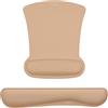 MOSISO Poggiapolsi Supporto per Mouse Tampone&Tastiera Set,Ergonomico Mousepad Antiscivolo Base Casa/Ufficio Pain Sollievo&Facile Typing Cuscino con Neoprene Tissue&Alzato Memoria Foam,Moka