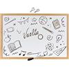 Etrexonline Lavagna Cancellabile Bianca 30x40cm con Cornice in Legno Naturale, Lavagana Bianca Cancellabile a Secco + Pennarello Nero