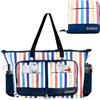COVVY Borsa da spiaggia, borsa tote extra large da donna con chiusura a cerniera, custodia impermeabile per telefono, apribottiglie, tasche multiple, resistente all'acqua e alla sabbia, borsa a