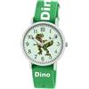 Brecjon Orologio da polso per bambini, con dinosauro T Rex e lancette luminose, 5 ATM, impermeabile, in tessuto, Quadrante verde e bianco