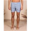 Amirante Antica Sartoria Napoletana Costume Uomo Fantasia Micro Geometrica Azzurro e bianco con Laccio
