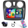 Roinvou 2+64G Schermo Radio per Renault Dacia SANDERO 2014-2017 Wireless CarPlay Android Auto, Android Autoradio 9 Pollici Stereo Auto Wi-Fi GPS Bluetooth EQ FM/RDS SWC Telecamera Posteriore