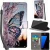 PHINIENLAND Cover per Samsung Galaxy S7 PU Pelle Custodia Flip Farfalla