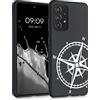 kwmobile Cover Compatibile con Samsung Galaxy A52 / A52 5G / A52s 5G - Custodia in Silicone TPU - Cover Protettiva Soft Case - Bussola vintage bianco/nero