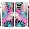 KENHONER Cover Compatibile con Honor X6b 4G, Premium Pelle PU Portafoglio Flip Libro Custodia per Honor X6b 4G [Protezione Completa] - foglia