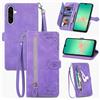 Fertuo Cover per Samsung Galaxy A57, Custodia a Libro in Pelle PU Flip Case con Porta Carte, Chiusura Magnetica e Cinturino [Disegni di Fiori] Portafoglio Interno Silicone Antiurto, Viola