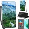 PHINIENLAND Cover per Honor 400 Lite / X70i PU Pelle Custodia Flip Foresta