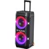 W-KING Altoparlante Portatile Bluetooth Partybox Loud, 370W MAX, Bassi Profondissimi, Stereo Wireless, Telescopica e Ruote, 25 ore, Luce Futuristica, CSB, Mic e ingresso Chitarra, Ricarica Rapida