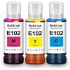 UniPlus Inchiostro E102 ET-2851 ET-3850 ET-4850 Compatibile per Epson E102 Multipack Colori flaconi Cartucce Compatible per Epson Ecotank ET-2850 ET-3750 ET-4856 ET-2750 ET-4750 ET-4700 ET-2751