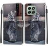 KENHONER Cover Compatibile con Honor X6b 4G, Premium Pelle PU Portafoglio Flip Libro Custodia per Honor X6b 4G [Protezione Completa] - gatto e tigre