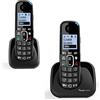 Amplicomms per Delta 2 Telefoni Cordless DUO Amplificati x Anziani Suoneria Extra Forte 90 Db Volume 35 Db Pulsante Boost Vivavoce Compatibile Apparecchi Acustici Tasti Display grandi