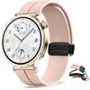 KeHowy 18mm Cinturino per Huawei Watch GT 6 41mm/GT 5 Pro 42mm/GT5/GT4/Watch 5 42mm, Sport Silicone Magnetico Cinturini per Garmin Venu 4 41mm/Venu 3S/Forerunner 265S/255S Music/Venu2S - Rosa