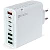 Homirty Caricatore Presa Multipla, 120W 8-Porte Spina USB C Presa Multipla USB A, Caricabatteria Cellulare Rapido, PD & QC 3.0 Carica Cellulare, Per iPhone, iPad, Samsung, Oppo (Bianco)