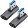 HENGBIRD Adattatore USB C Angolare 90° - Adattatore USB A a USB C con 10 Gbps di Trasferimento Dati & 100W di Ricarica Rapida, Connettore in Alluminio per Laptop, Smartphone & Tablet, Design Compatto, 2 Pezzi
