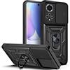 ESTH® Custodia per Honor 50 (nova 9) con Custodia per Fotocamera Scorrevole e Supporto ad Anello [Cover Paraurti Compatibile con Supporto Magnetico per Auto], Nero