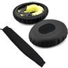 GEEKRIA Set di cuscinetti auricolari e copriarchetto di ricambio Geekria compatibile con cuffie Bose QC3 On-Ear, parti di riparazione (Nero)