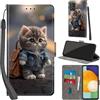 Haninsuze Cover per Samsung Galaxy A53 5G Custodia Cover Pelle Libro Portafoglio con Porta Carte Magnetica Protezione Antiurto Cuoio Flip Case Custodia Cover per Samsung A53 5G, Gatto