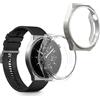 kwmobile Set 2x Custodia Smartwatch Compatibile con Huawei Watch GT3 Pro (46mm) Cover - Case Silicone Protezione Orologio Fitness trasparente/argento