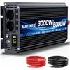 SUDOKEJI Inverter 12 V 230 V 3000 W/6000 W convertitore di tensione modificato Sinus Wave Inverter con 2 prese AC e porta USB e Type-C per auto camper veicoli