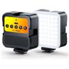 DUIDESHI Luce della fotocamera Cold Shoe: Luce video a LED a colori - 3200K-5600K+CRI95 Luce per fotocamera ricaricabile, 3 attacco a scarpa fredda per DSLR/GoPro/Sony/Canon, riprese Vlog TikTok Live