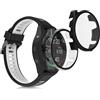 kwmobile 2x Custodia Rigida Smartwatch Compatibile con Garmin 18mm Forerunner 265S Cover - Case Vetro Temperato Orologio Fitness - nero/trasparente