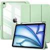TiMOVO Cover per iPad Air 11 Pollici (M4/M3/M2-2026/2025/2024), iPad Air 5/4 Generazione 2022/2020 10,9 con Portapenna, Custodia Protettiva con Guscio Posteriore Trasparent, Verde