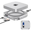 GEWOKLIY mac Mini Dock e supporto con alloggiamento SSD per NVME/SATA M.2, connettore USB-A/C, lettore di schede TF/SD, supporto per Mac M1/M2