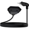 YINGAYOU 90 Gradi Eurostecker Verlängerung 2,5 A 250 V Euro Verlängerungskabel Breve Verlängerungskabel Eurostecker, für Haushaltsgeräte Computer TV Monitor Beamer Lampa (Nero, 2 m)